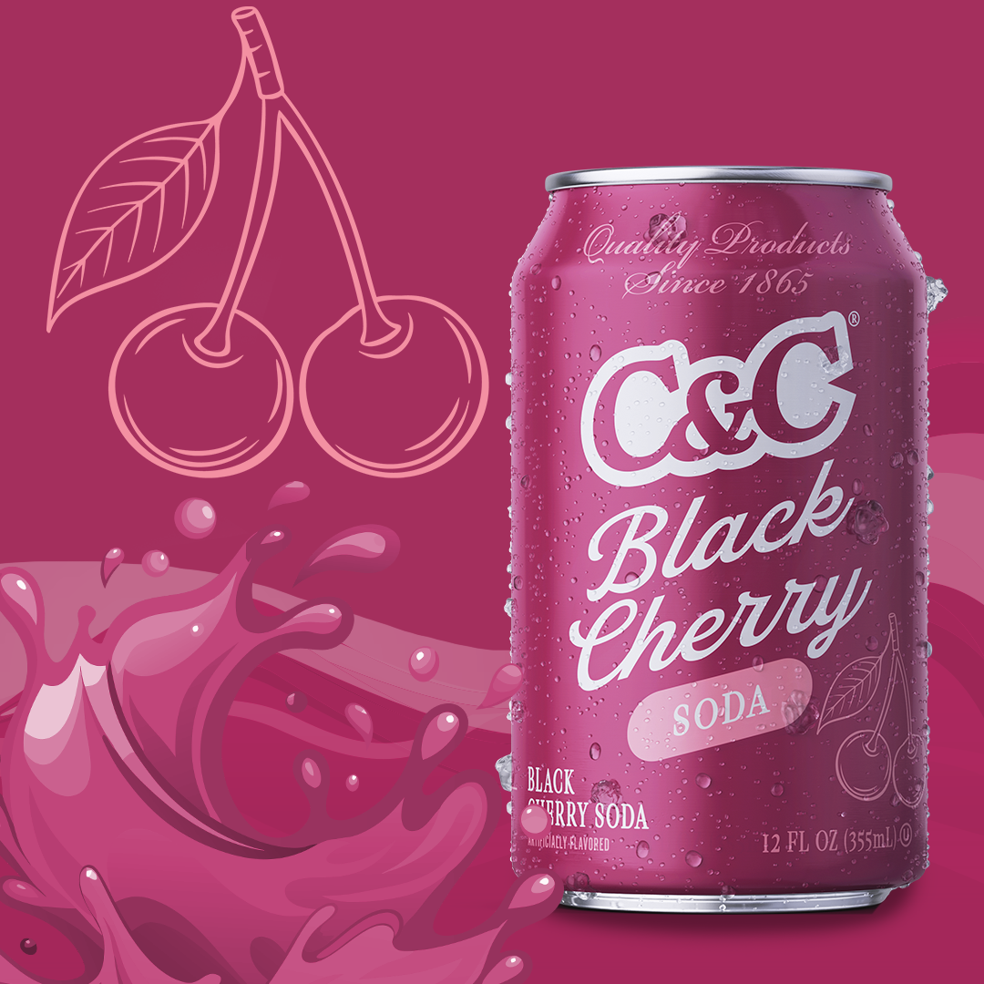 C&C BLACK CHERRY - Bebida gasificada sabor a Cerezo Negro