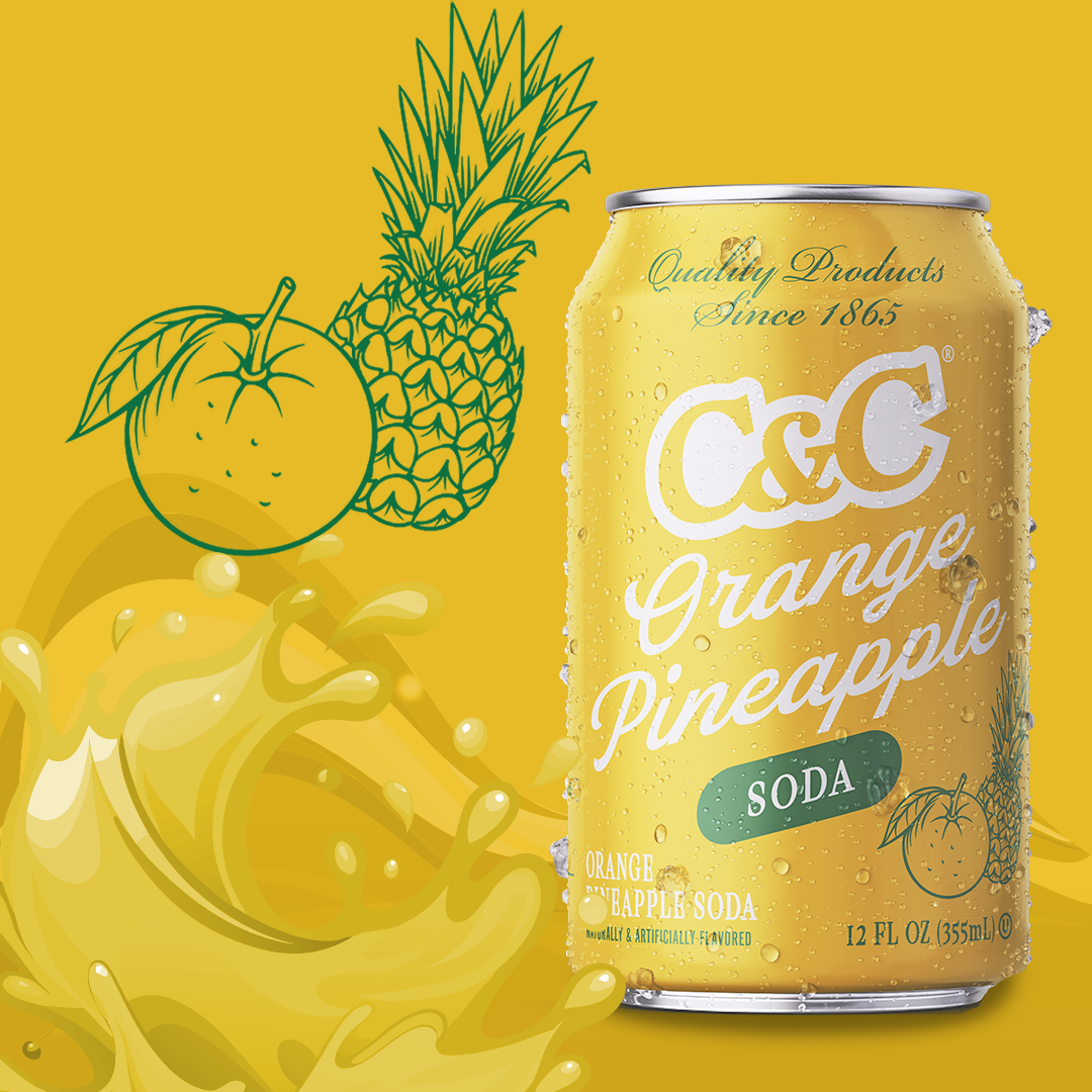 C&C ORANGE PINEAPPLE - Bebida gasificada sabor Naranja y Piña