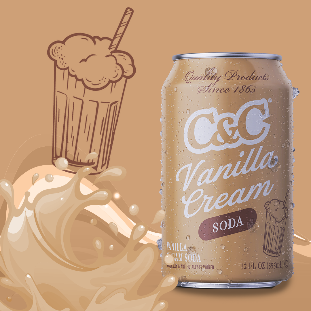 C&C VANILLA CREAM - Bebida gasificada sabor a Vainilla